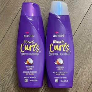 Aussie Miracle Curls Shampoo Conditioner set with coconut and jojoba oil Set NEW